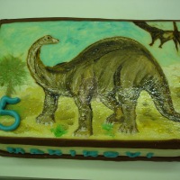 Dort s malovaným dinosaurem