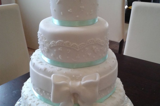 Svatební mint dort 