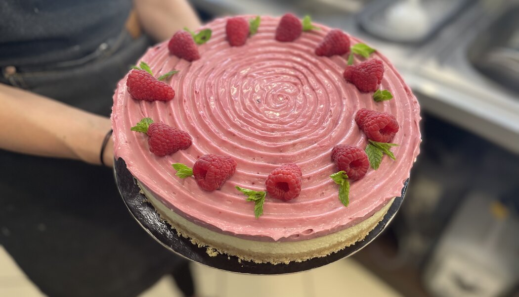Malinový cheesecake