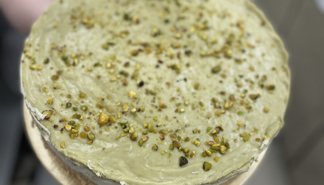 Pistáciový cheesecake