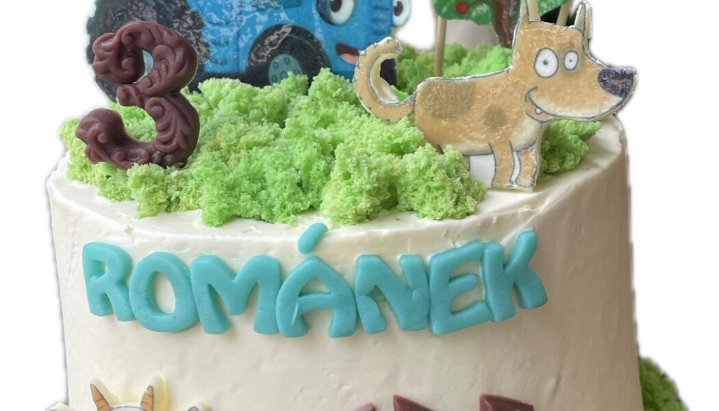 Dětský dort s traktorem