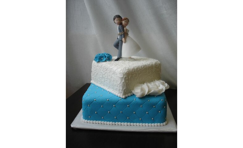 Tyrkysový svatební dort